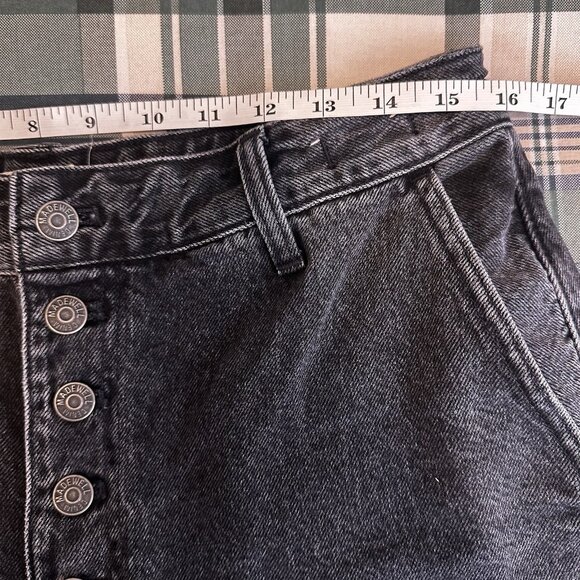 Madewell Curvy Super Wide Leg Jeans Women's 30 Black Denim Button Fly Flare Y2K - Picture 13 of 15